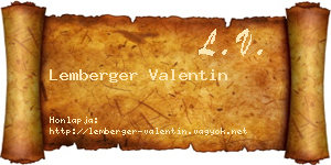 Lemberger Valentin névjegykártya